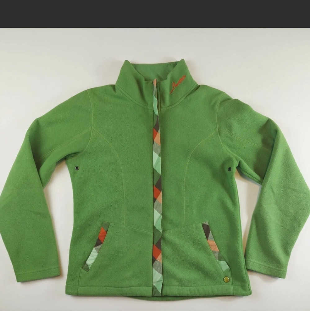 Burton Neon Green Pull Up Fleece Jacket with Full Zipper